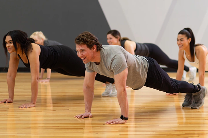 Class happy in a Core Group Fitness class